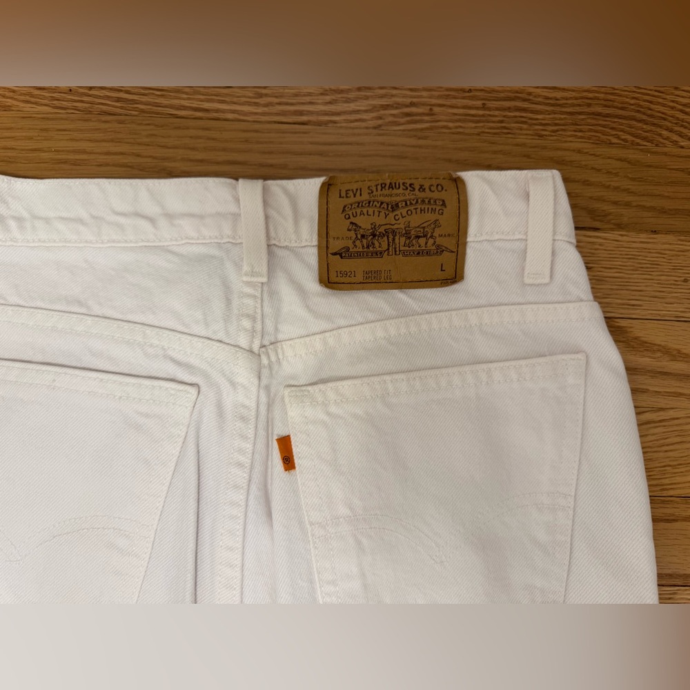Vintage Levi's 921 Orange Tag Tapered Fit Tapered Leg White Jeans